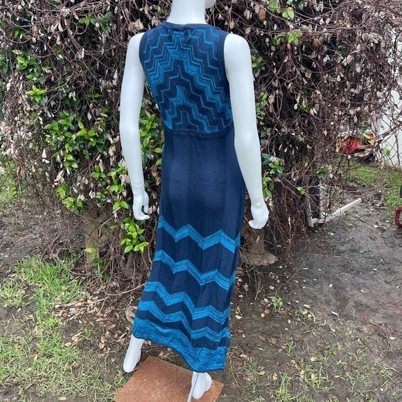 Missoni For Target Chevron Navy Blue V Neck Maxi Dress - Picture 5 of 10